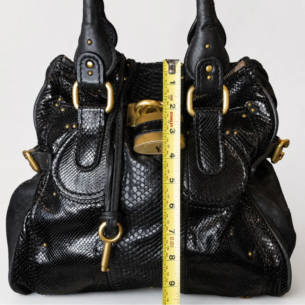 CHLOE PADDINGTON Mini Black Leather Satchel with LOCK & KEY